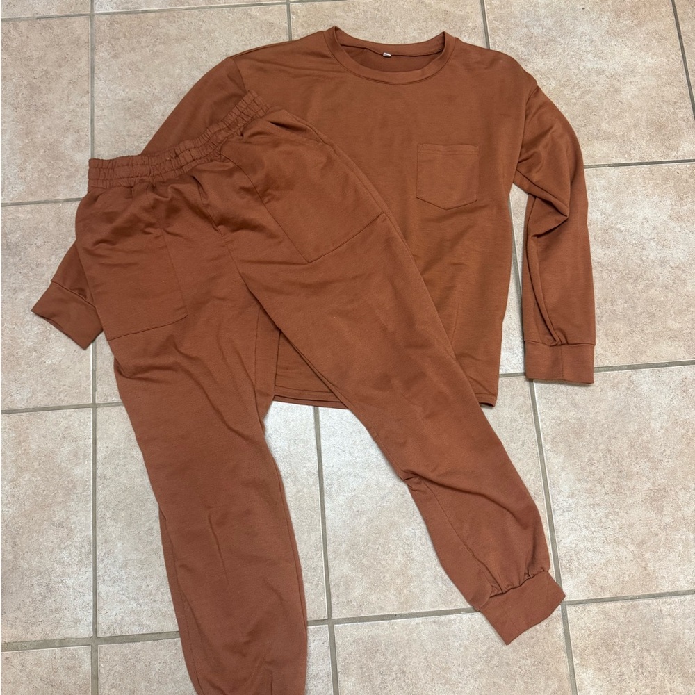 Burnt Orange/Brown Loungewear Set